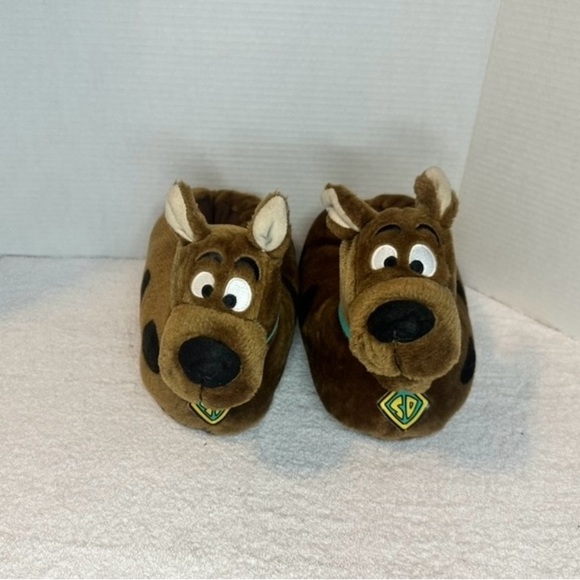 Cartoon Network Scooby Doo Slippers Brown Unisex (M) 7/8 Vintage 90's - Picture 2 of 6